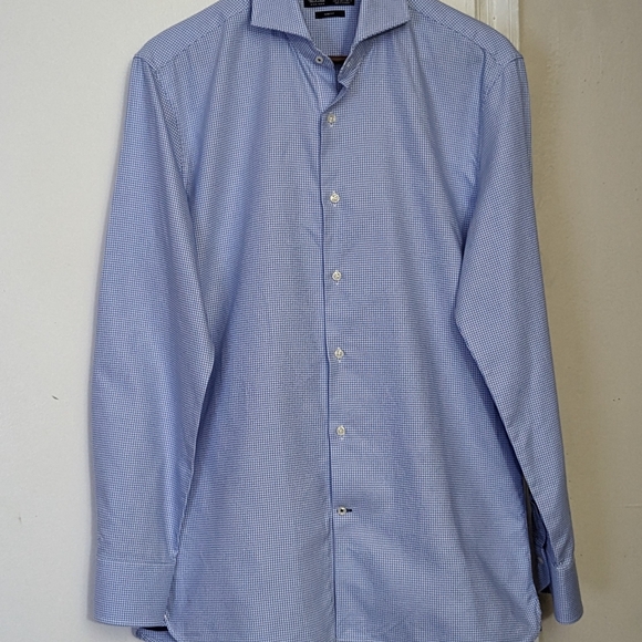 MANGO MAN Men's Stripes Light Blue Tailored French Cuffs Dress Shirt Size S NWOT - Picture 3 of 7